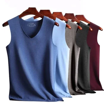Herrenunterwäsche 37 ° Heizfaser Plus Samt Nahtlose Weste Herren Winter Slim Warm Bottoming Shirt Herren Speed