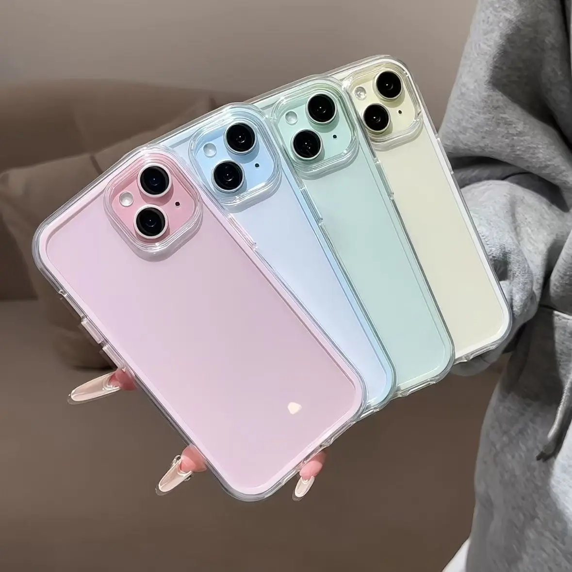 Luxuriöse Candy-Farben-Rahmen-Telefonhülle mit klarer – Bild 4