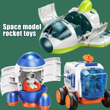 Kinder Puzzle Raum Spielzeug auto Simulation Modell Astronaut Rakete Raumschiff Serie Spielzeug auto