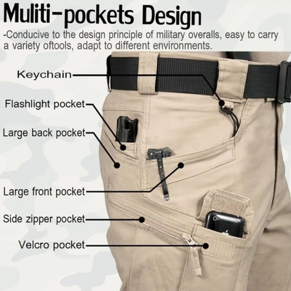 Männer Taktische Cargo Hosen 6XL Plus Größe Outdoor Casual – Bild 5