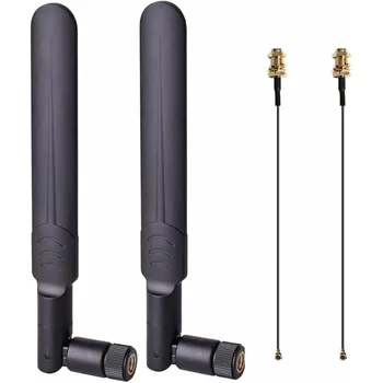 2 x 8 dBi WLAN-Antenne 2,4 GHz 5,8 GHz Dualband-RP-SMA-Stecker + 2 x 15 cm I-P-E-X-1 auf RP-SMA-Buchse