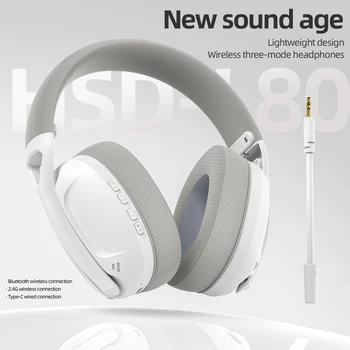 SMAILWOLF L80 Bluetooth kabelloses kabelgebundenes Gaming-Headset mit drei Modi, leichtes Laptop-Headset