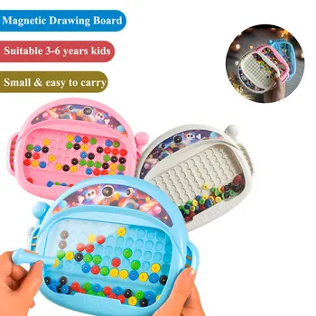 Magnetisches Doodle-Brett für Kinder mit Stift und Perlen, Zeichenspielzeug für Kinder im Alter von 3-8