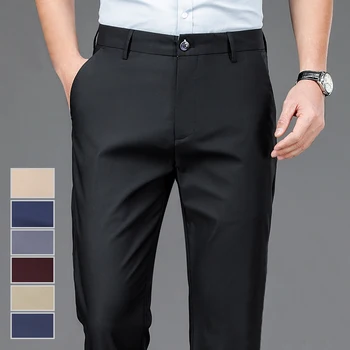 Männliche Hosen Stretch Solid Black Smart Casual männer Hosen Büro Schnelle Trockene Anzug Hosen Neue Frühling