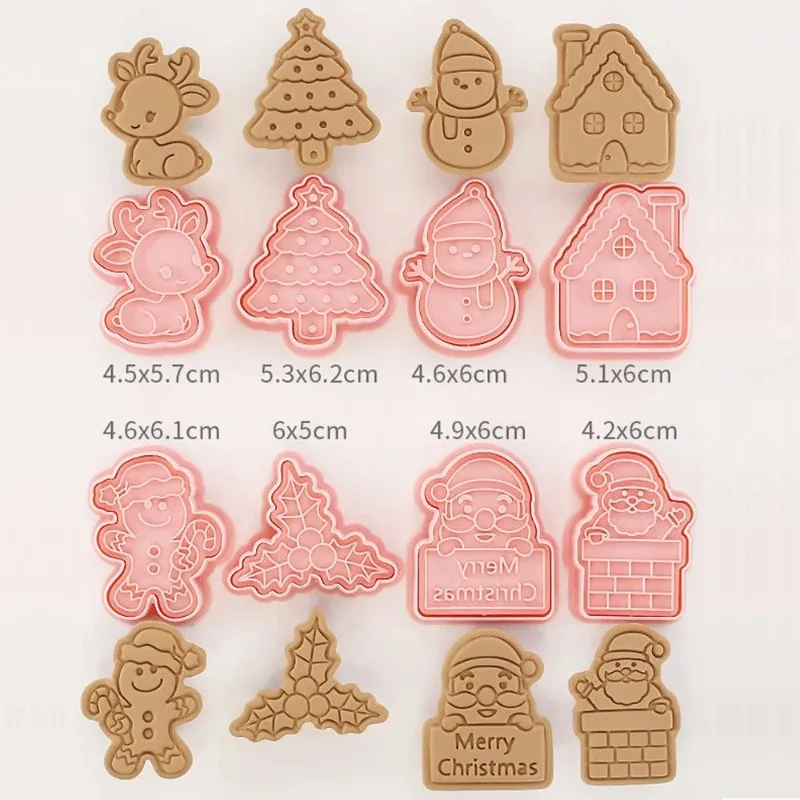 1-4 Sets Weihnachts-Ausstechformen, 3D-Pressformen – Bild 6