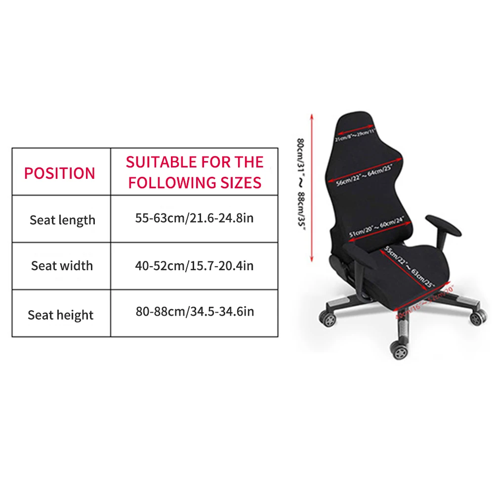 Gaming-Stuhlbezug – Sitzbezug für Gaming-Stuhl, 4 Stück/Set – Bild 6