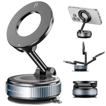 Magnetischer Handyhalter 360° ° Drehbarer Telefonhalter | Faltbares Design, Vakuum-Saugnapf | Perfekt für das