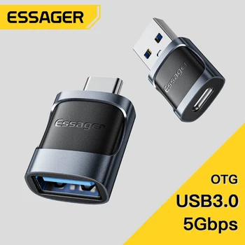 Essager USB 3.0 auf Typ C OTG-Adapter USB A Typ C Stecker auf Micro Typ C USB A Buchse Konverter für MacBook
