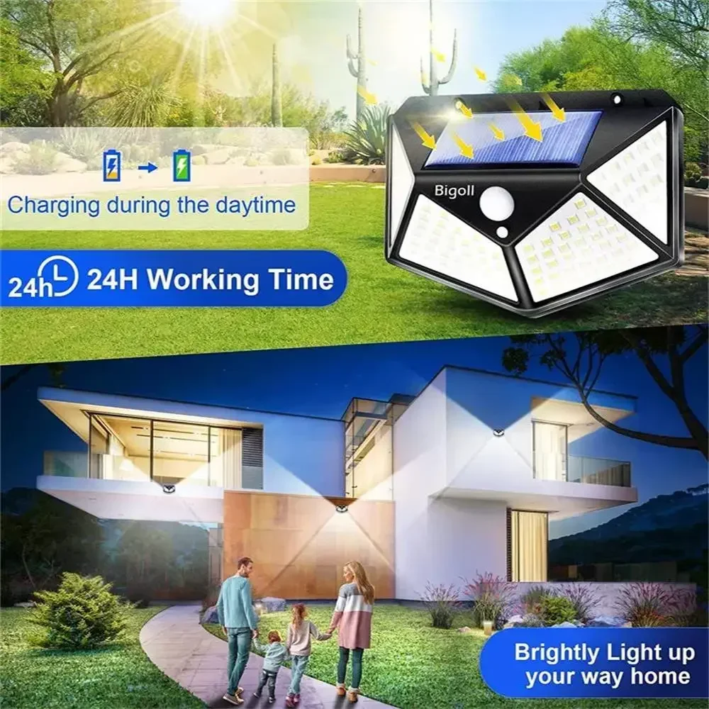 Solarleuchten Außenwandleuchte PIR Bewegungsmelder 100LED – Bild 6