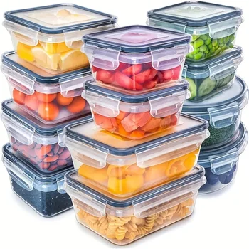 Lebensmittelbehälter für die Küche, 12-teiliges Set, BPA-freie Lunchbox, Aufbewahrungsbehälter
