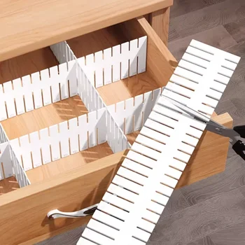 Einstellbare Schublade Teiler Partition Langlebige Lagerung Organizer Make-Up Socke Unterwäsche (4 Stück)