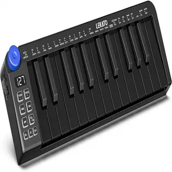 Lekato mini midi tastatur 25 tasten midi controller bluetooth midi tastatur mini tasten 360 knopf kleine midi
