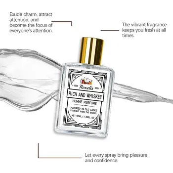 ROXELIS 50 ml Reichhaltiges und Whisky-Homme-Parfüm, langanhaltender Duft, verbessert den persönlichen Charme