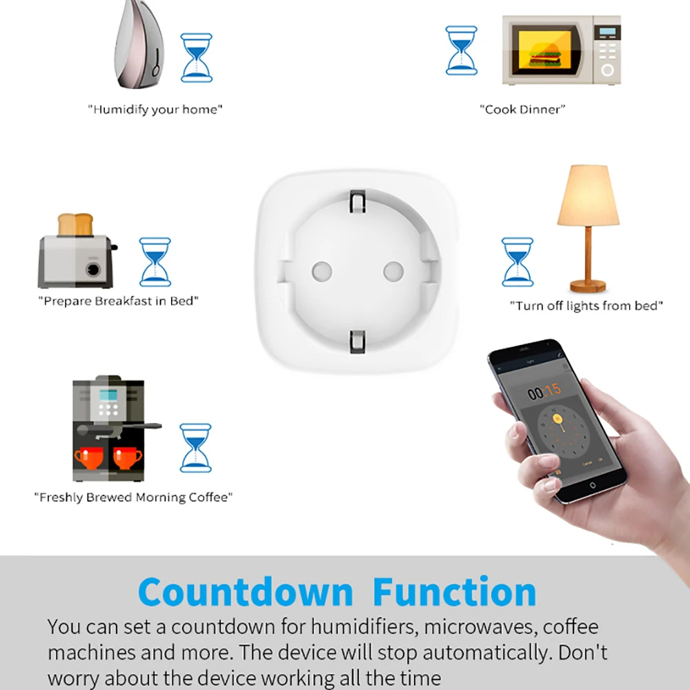 Smarte Steckdose EU 16A/20A AC100-240V WLAN Smart Plug, Alexa – Bild 6