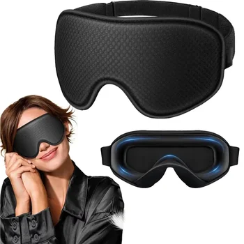 Schlafmaske Blackout Augenmaske zum Schlafen - 3D Atmungsaktive Weiche Komfortable Augenmaske zum Schlafen
