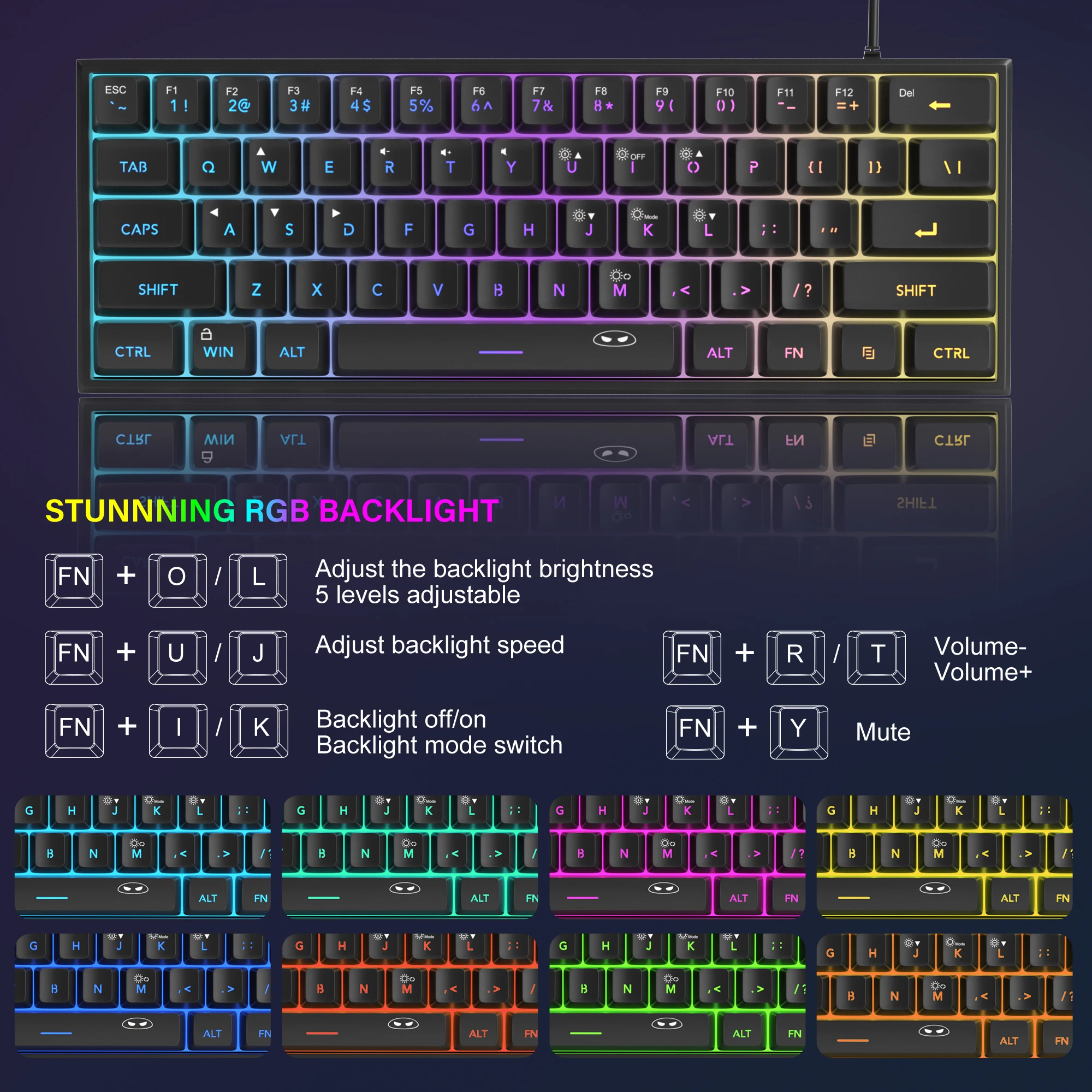 MageGee Mini 60 % Gaming-Tastatur – Bild 4