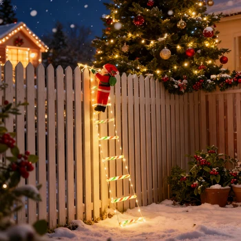Weihnachtsmann-Leiter-Lichterkette, geeignet für Weihnachtsfeierdekoration, Weihnachtsbeleuchtungsdekoration