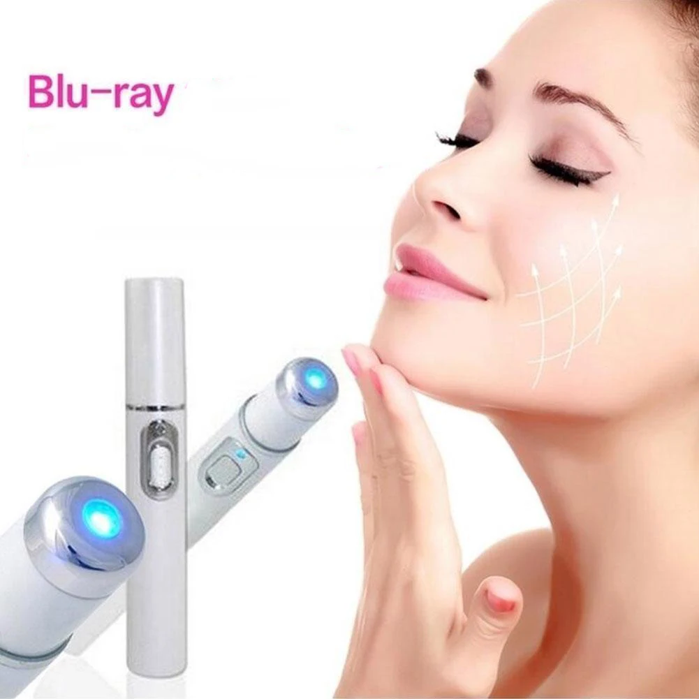 Blau Licht Therapie Akne Laser Stift LED Gesicht Licht – Bild 3