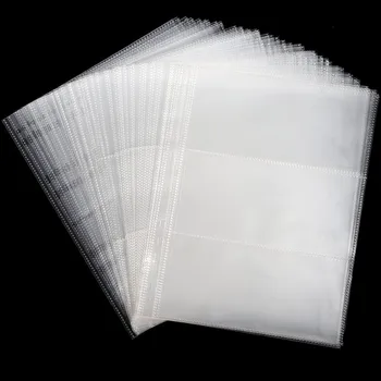 Geld Banknote Papier Geld Album Seite Sammeln Halter Ärmel 3-Slot Lose Blatt Album Schutz für Briefmarken