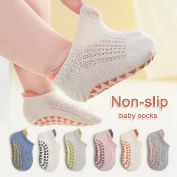 6 Paar rutschfeste Bodensocken aus Baumwolle für Babys, Jungen und Mädchen, Sommer, für Kleinkinder, Kinder