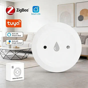 Tuya ZigBee Smart Wasserleck-Sensor, Überflutungs- und Leckage-Sensor mit Alarm, APP-Fernüberwachung für Küche
