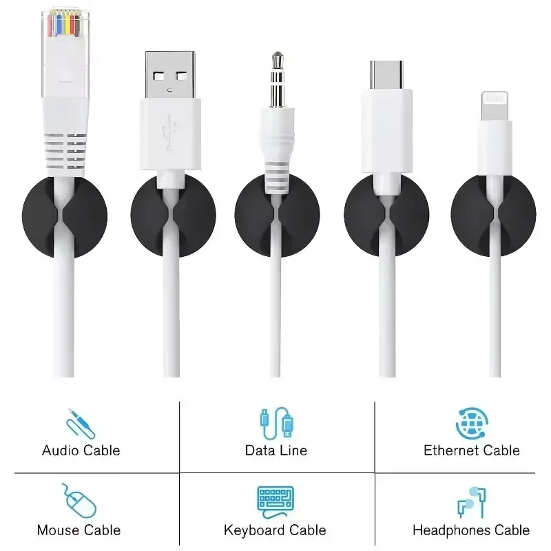 Kabel Clips Telefon Kabel Halter USB Daten Linie Silikon – Bild 4