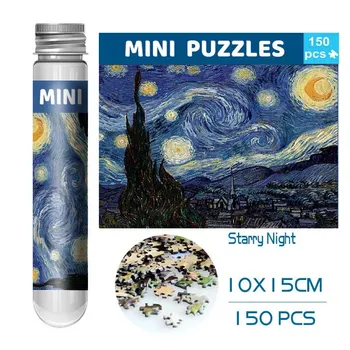 Reagenzglas-Puzzle, weltberühmtes Gemälde, Van Gogh, die Sternennacht, Weihnachtsgeschenk (150 Stück)