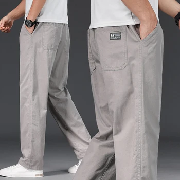 Große Größe Herren Freizeithose Relaxed Fit Baumwollhose Elastische Taille Kordelzug Jogginghose Herren