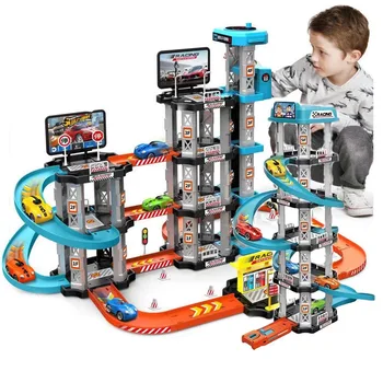 Rennstrecken-Autorennbahn-Spielzeug, Lernspiele, Renn-Gleitschienen-Puzzle-Set für Kinder, Jungen, 2, 3, 4, 5