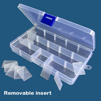 2er-Set [Transparente Aufbewahrungsbox] Eine robuste, transparente Kunststoff-Aufbewahrungsbox mit 10/15