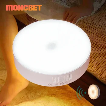 Bewegungsmelder-Licht, USB wiederaufladbar, Nachtlicht, LED-Lampe für Küche, Schlafzimmer, Treppen, Flur