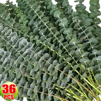 Künstliche Eukalyptus Stiele Grüne Blätter Gefälschte Pflanzen Hause Blumen Bouquet Hochzeit Herzstück