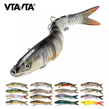 VTAVTA 10/14 cm sinkende Wobbler, Angelköder, Gelenk-Kurbelköder, Swimbait, 8 Segmente, harter künstlicher