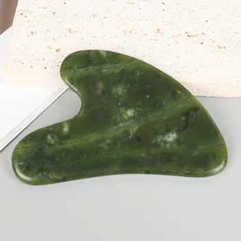 Helu Jade Gua Sha Werkzeug Xiuyan Jade Herzförmiger Massagestab Nackenmassagegerät Natürlicher Massager Jade
