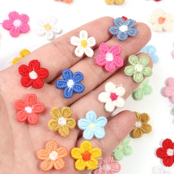 1.5cm Lace Flower Embroid Patches for Wedding Handmade Decor Clothing Sewing Colorful Flower Appliques