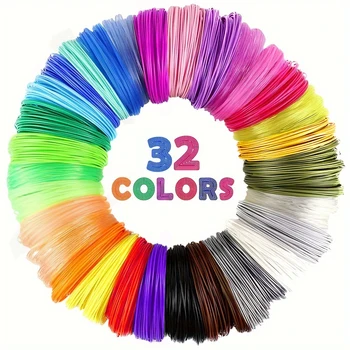 32/15/10 Farben 3D-Stift Filament Nachfüllpackungen 1,75mm PLA, Jede Farbe 10 Fuß (3m), Insgesamt 320/150/100