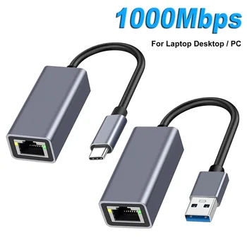 1000 Mbit/s Ethernet-Adapter USB 3.0 Typ C auf RJ45 Netzwerk-USB-Kabel für MacBook PC Windows