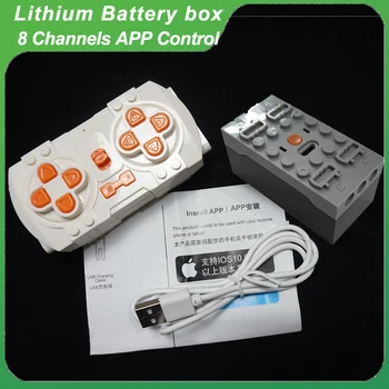Technische 2,4 G Bluetooth Lithium Batterie Power Pack APP Modul MOC Bausteine Power Funktionen 8878 13100