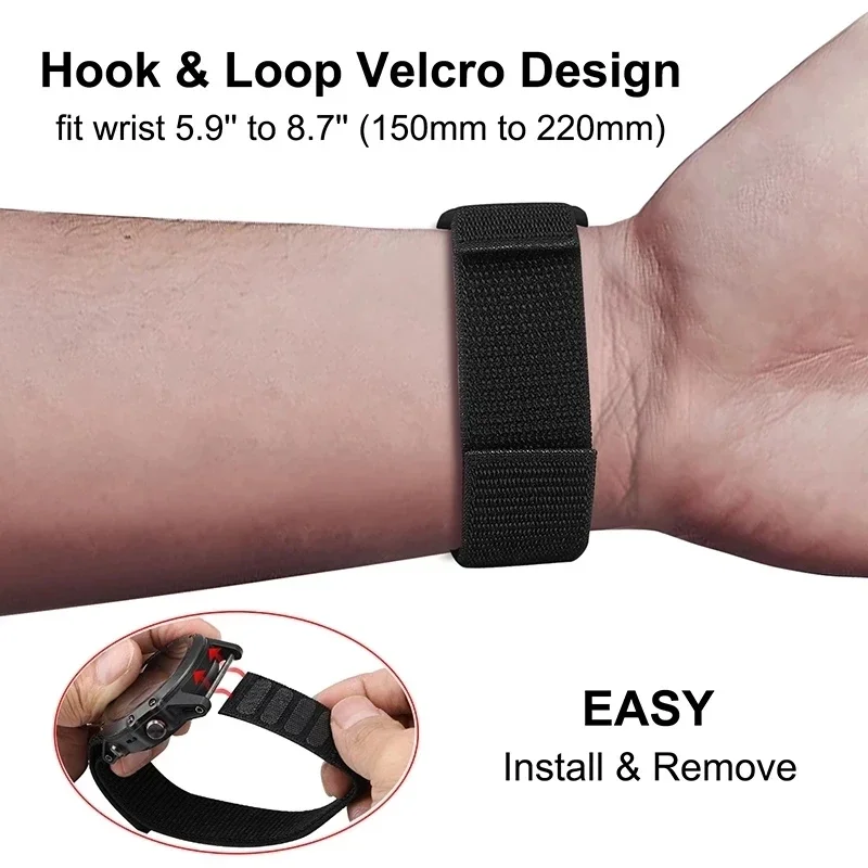 Hakenschlaufe 22 mm 26 mm Nylonarmband für Garmin Fenix 8 E 7 – Bild 2