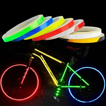 1 cm * 8 m Fahrrad Aufkleber Reflektierende Band Fluoreszierende MTB Fahrrad Streifen Radfahren MTB Bänder