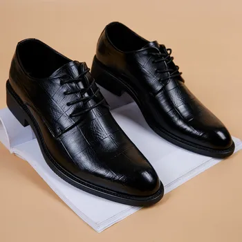 Schwarz Männer Anzug Schuhe Party männer Kleid Schuhe Italienische Leder Zapatos Hombre Formale Schuhe Männer