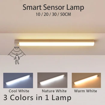 Wiederaufladbares LED-Licht mit Bewegungsmelder, Induktions-Nachtlicht, tragbare kabellose magnetische
