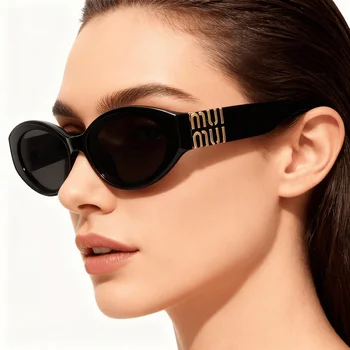 Luxuriöse Glamour-Sonnenbrille für Damen und Herren, oval, minimalistisch, Modemarke, Sonnenbrille, Unisex