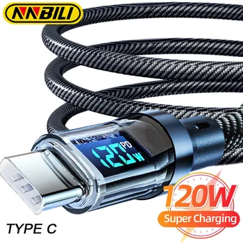 NNBILI 100W USB C 120W USB A Ladekabel mit LED-Anzeigebildschirm, USB C=C-C, USB A=A-C, nicht für Xiaomi