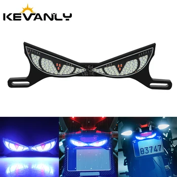 Motorrad LED Kennzeichen Dekorative Lichter Schlange Auge Hinten Rücklicht Strobe Blinkende Elektrische