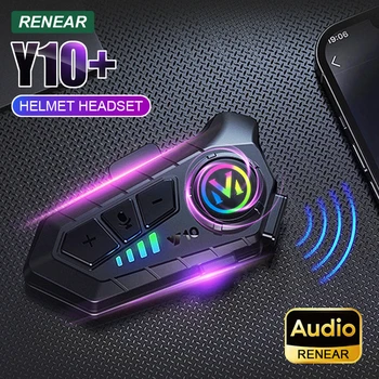 3D-Motorradhelm-Headset mit LED-Kopfhörer, Bluetooth 5.3, Stereo, wasserdicht, für Android iOS Smart iPhone