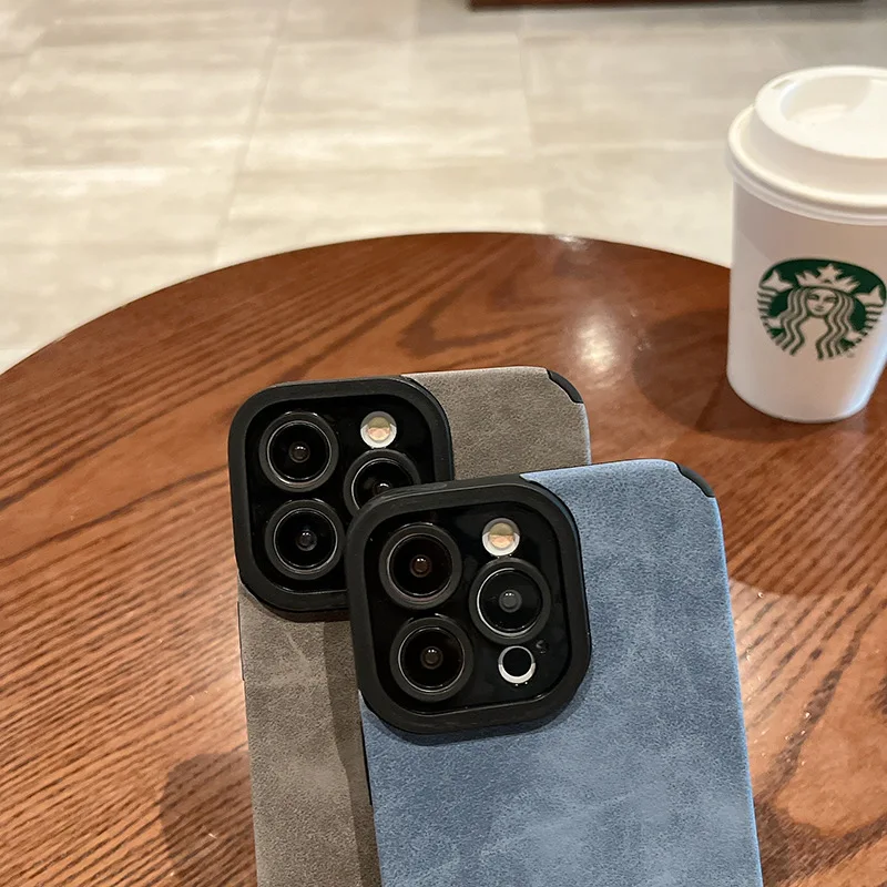 Modische matte Leder-Silikonhülle für iPhone 14 Plus 12 13 – Bild 6