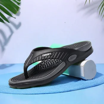 Leichte EVA-Sandalen für Herren mit Massagesohle, mehrfarbige Optionen, große Slip-On-Hausschuhe für den