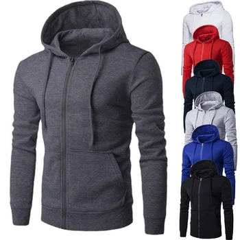Herbst Männer Sweatshirts Langarm Jacke Hoodie Reiß verschluss Jacke männliche Hoodies Sweatshirt Slim Fit