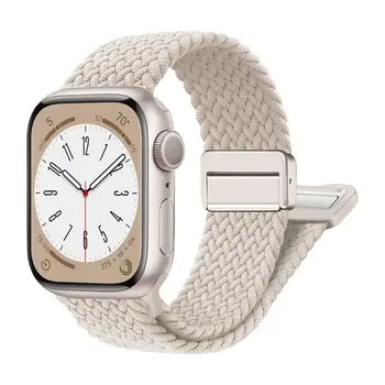 Geflochtenes Armband für Apple Watch-Armbänder 40 mm 45 mm 41 mm 44 mm 42/46 mm 49 mm Magnetarmband